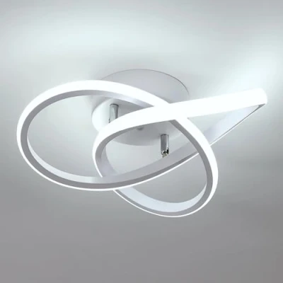 Imagen de Comely Lámpara de Techo LED Moderna, 30W 3375LM Plafon con forma Flor para Dormitorio, Pasillo, Cocina, Baño, Luz Blanca Fría 6500k, Blanco
