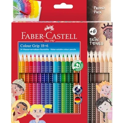 Imagen de Faber Castell 112819 Juego de 18 Lápices Colores Grip + 6 Color Piel