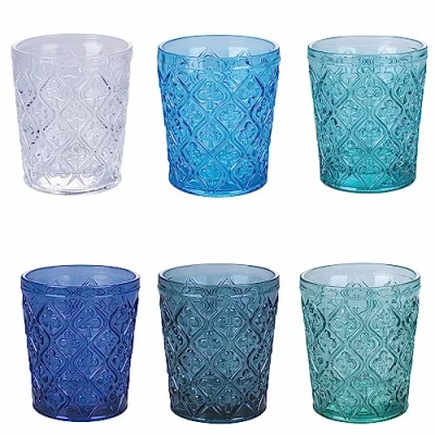 Imagen de Villa d&#039;Este Home Tivoli Marrakech Ocean Juego de 6 vasos agua (325 ml, cristal), superficie en relieve