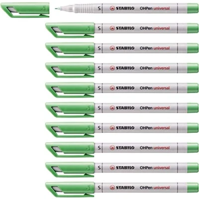 Imagen de STABILO OHPen universal Bolígrafo superfino (10 unidades, caja plegable), color verde