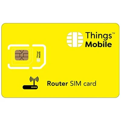 Imagen de Tarjeta SIM para Router Things Mobile con Cobertura Global y Red multioperador GSM/2G/3G/4G, sin costes fijos, vencimiento tarifas competitivas. 10 de crédito Incluido