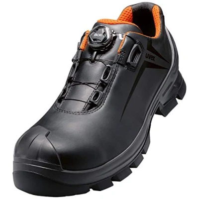 Imagen de UVEX Low Shoe 65312 S3 Boa 41 PU/Rubber W11, Zapatos de Seguridad y contra Incendios Unisex Adulto, Negro/Arancione, EU