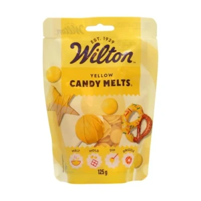 Imagen de Wilton Candy Melts Amarillo Caramelos para Derretir con Sabor Dulce y Cremoso Moldear, Sumergir Decorar, Optimas Cake Pops, Dulces, Tartas Postres Revestidos, 125 g