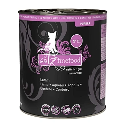 Imagen de catz finefood Purrrr Alimento para Gatos monoproteína Mojado N 111, sensibles a la nutrición, 70% de Carne, 6 latas 800 g