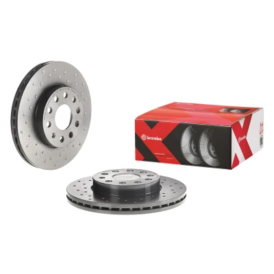 Imagen de BREMBO 09.C547.1X Disco de freno 276 24 5 perforado/ventil. int., perforado revestido altamente carbonizado con tornillos VOLKSWAGEN: Golf 6, 7