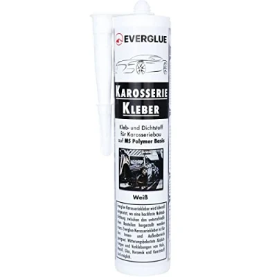 Imagen de EVERGLUE 1K MS Adhesivo para carrocería flexible sin silicona blanco, pegar y sellar en el coche, la construcción de vehículos, resistente a los rayos UV, permanentemente elástico