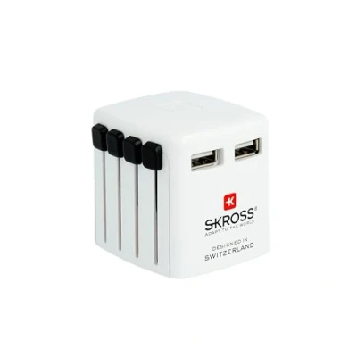 Imagen de SKROSS World USB Charger 2 Tomas en Cada Parte del Mundo Voltaje de Entrada: 100 V 250 Salidas Tipo A: 5,0 CC/MAX. 2,4 A