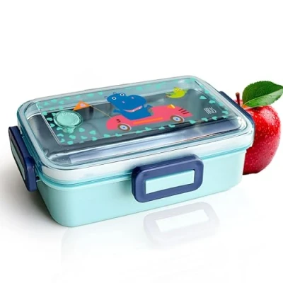 Imagen de Iris Barcelona Porta alimentos Infantil Lunchbox 530 mL Acero Inoxidable + Base Plástica Cierre Seguro, Sin BPA Apto para Microondas (MINT)