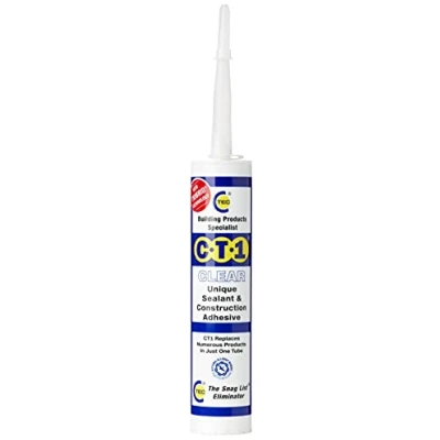 Imagen de CT1 Clear TRIBRID Sellador y adhesivo multiusos para baño, ducha ventana, inodoro, resistente al moho, a las vibraciones flexible, 290 ml