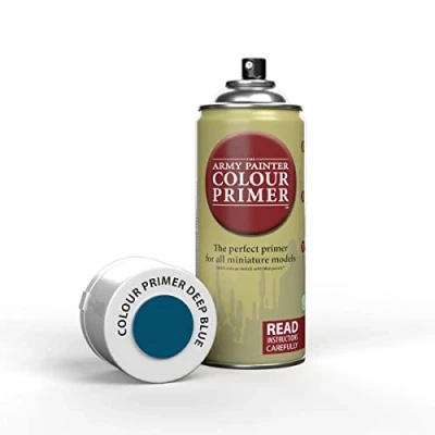 Imagen de The Army Painter Colour Primer Deep Blue, 400 ml imprimación en aerosol acrílico, pintura para miniatura, juegos de rol mesa, mesa y modelado