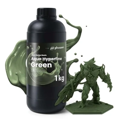Imagen de Phrozen Aqua Hyperfine Resina para Impresoras 3D LCD con Resolución de 12K+ Fotopolímero Estándar 405nm Alta Precisión, Calidad Impresión Estable Verde (1kg)