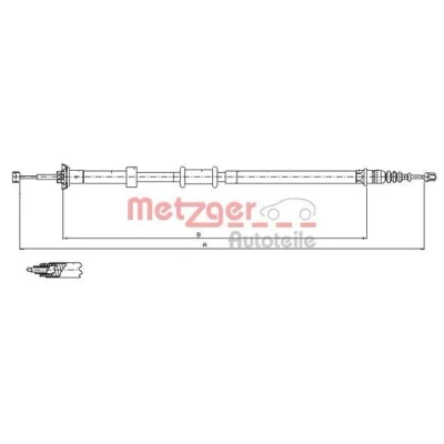Imagen de METZGER 12.0726 Cable de Freno Mano Atrás derecha 1506/1291 COFLE