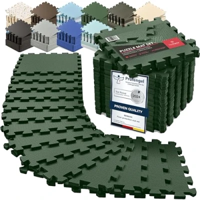 Imagen de Esterilla Fitness Puzzle para Suelos de Gimnasio Set Protección Goma Espuma Losas Caucho Máquinas Deporte, Alfombrilla Protector Expandible Tatami Tapiz Alfombra Colchonetas Pesas Gym