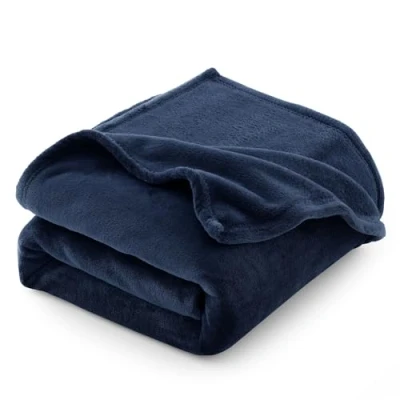 Imagen de CozyLux Manta Polar de Franela 260 g/m², Matrimonio Maxi, 230 x 270 cm, para sofá súper Grande, cálida y Suave, Azul Marino