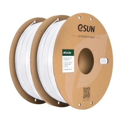 Imagen de eSUN Filamento PLA 1.75mm, para Impresora 3D Precisión Dimensional +/ 0.03mm, 1KG por Bobina, 2 Bobinas Impresoras,Blanco Frío y Blanco