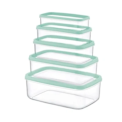 Imagen de 7H SEVEN HOUSE Set 5 Recipientes Herméticos para Alimentos, de Forma Rectangular 7house