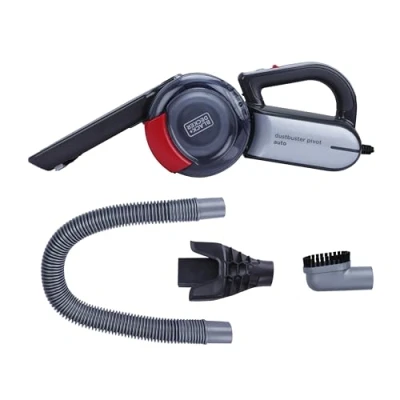 Imagen de Black+Decker PV1200AV XJ Aspirador de Coche con Cabezal Pivotante 12V, Depósito 350ml, Adaptador para Mechero, Fuente alimentación Cable (5 mtrs), 8 Posiciones