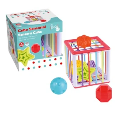 Imagen de TACHAN Cubo sensorial Infantil Juego de clasificación 6 Formas con Diferentes Texturas y Colores (CPA Toy Group 782T00834)