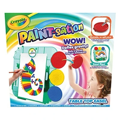 Imagen de CRAYOLA Sation Table Top Easel No Spill, Mess Free and Washable Paint Creative Activities For Kids Ages 3+ Caballete de Mesa Pintura 4s, Individual, Colores Variados (919728.004)