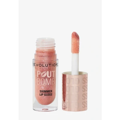 Imagen de Revolution, Pout Bomb Shimmer Gloss, Brillo Labial con Efecto Mojado y Destellos, Ácido Hialurónico Aroma a Vainilla Dulce, Glimmer Nude