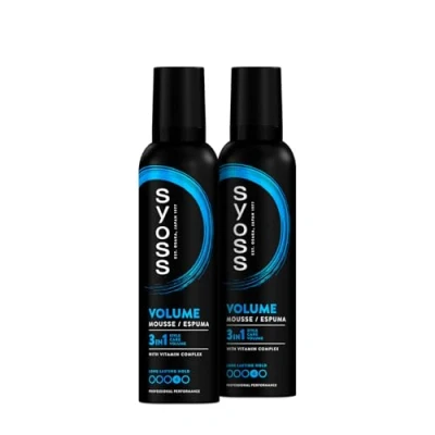 Imagen de Syoss Espuma pelo Volumen Lift 2 uds de 250 ml (Total 500ml) 48 horas fijación fuerte y volumen, da cuerpo desde la raíz sin apelmazar, Cabello como recién salido peluquería
