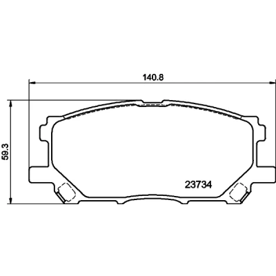 Imagen de HELLA 8DB 355 010 071 Juego de pastillas freno no preparado para indicador desgaste con accesorios LEXUS: RX II