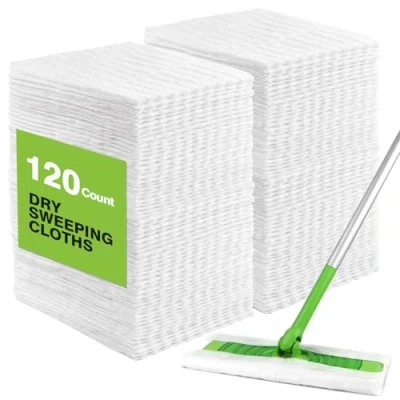 Imagen de HOMEXCEL Almohadillas de Trapo Barrido en seco compatibles con Swiffer Sweeper, Desechables para fregona y Limpieza Suelos, 120 Unidades