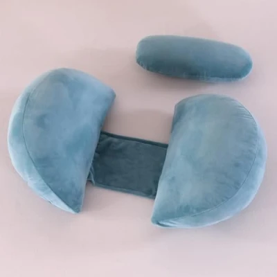 Imagen de SHANNA Almohada Embarazada Dormir, Sleep Confort Almohada, 2024 Nuevo de Lactancia Corporal, Apoyo y Cuerpo Completo para Eembarazo con Funda Extraíble Lavables (Azul)