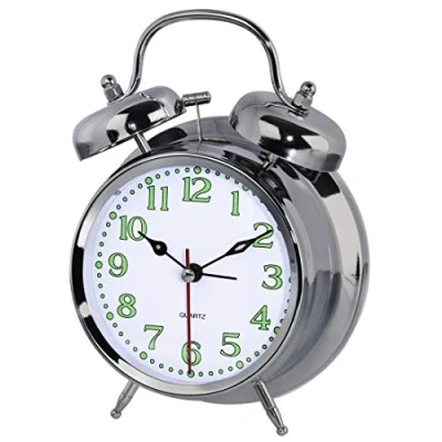 Imagen de Hama Nostalgia Quartz table clock Plata Alrededor Relojes de mesa (1 pieza(s), 125 mm, 65 170 272 g, Analógica)
