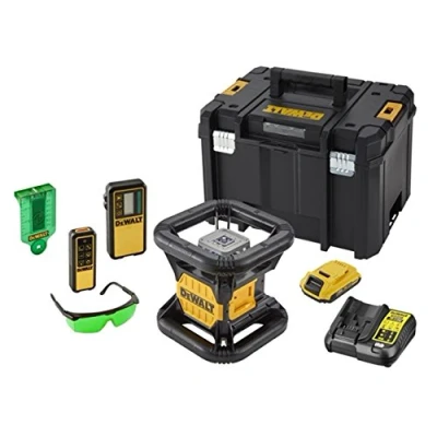 Imagen de DEWALT DCE079D1G QW Láser Rotativo VERDE con batería 18V 2.0Ah. Alcance 76/600m. Incluye detector, cargador batería, soporte, gafas, tarjeta magnética y caja TSTAK