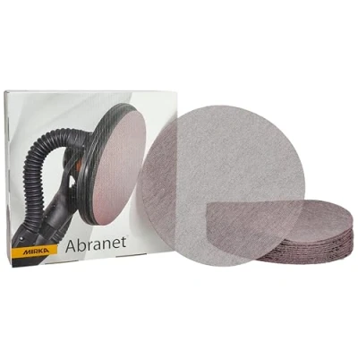 Imagen de Mirka Abranet discos de lija red Ø 225 mm Velcro / grano P150 25 uds. para lijar madera, masilla, barniz, plástico 5422302515