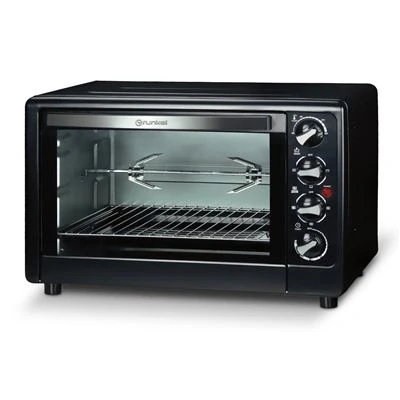 Imagen de Grunkel Horno eléctrico multifunción de sobremesa 48L HR 48RMRUSTI Con 3 funciones calor y selector temperatura hasta 230ºC. Incluye rustidora temporizador 60 min Negro