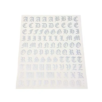 Imagen de Quattroerre 1210 Kit Letras Pegatinas Gótico Plata