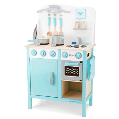 Imagen de New Classic Toys 11063 rol (Cocina y Comida, Estuche de Juego, 3 año(s), Niño, Chica, Azul), Color Madera
