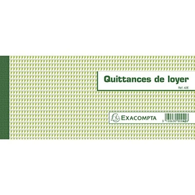 Imagen de Exacompta 42E Lote de 50 recibos alquiler, formato horizontal, 10,1 x 16,5 cm, versión francesa