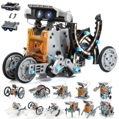 Imagen de KIDWILL Stem Kit 14 en 1, Juguetes Educativos con Robots, Construcción Alimentado por Energia Solar Conjunto Robótico para Niños, Adolescentes y Amantes de la Ciencia