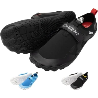 Imagen de CRESSI Geko Shoes Black/Red 39 Zapato de Playa Ideal para una Experiencia Inmersiva en el Medio Acuático con Conexión Directa al Fondo Marino, Unisex Adult, Negro/Rojo