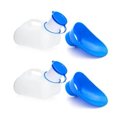Imagen de QWORK® 2 Piece Urinario Portátil para Hombres Y Mujeres Que Orinan, Botella De Orina, con Tapa, Coche, Camping, Viajes, Al Aire Libre, 1000ml