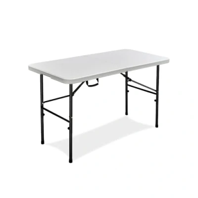 Imagen de YOEVU Mesa Plegable de Plástico Tipo Maleta con Asa, Resistente y Portátil, para Exteriores e Interiores, Capacidad 4 Personas, Fácil Limpiar Almacenar (122CM)