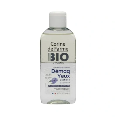 Imagen de Corine de Farme Loción Desmaquillante Ojos Bifásico BIO ECOCERT Limpieza Facial Hipoalergénica Cosmético Natural Francia Pieles Sensibles 150ml