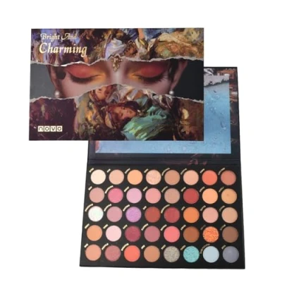 Imagen de Jinlaili 40 Colores Paleta de sombras ojos Metálicas, Brillante altamente pigmentadas, maquillaje cosmético para brillantes nacarados (B)