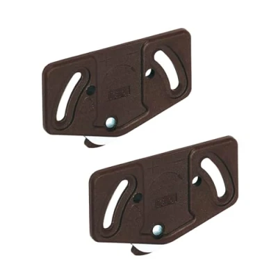 Imagen de 2 carriles inferiores para puerta corredera, carga por debajo de 15 kg, modelo Slide Line 55, plástico marrón, herrajes muebles GedoTec®