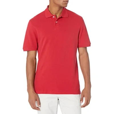 Imagen de Amazon Essentials Polo de Piqué Algodón Ajuste Entallado Hombre, Rojo, S
