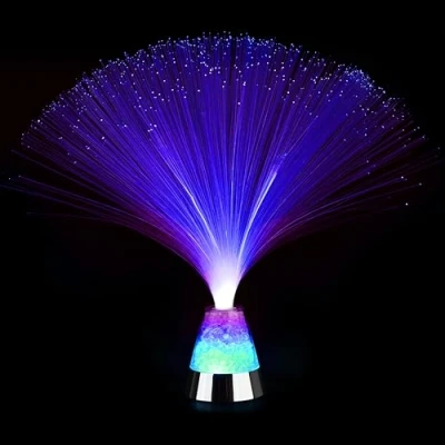 Imagen de The Glowhouse Brand Lámpara de fibra óptica cambiante (base cristal, 33,02 cm, incluye pilas)