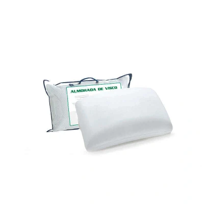 Imagen de Almohada Viscoelástica Mini Travel Portátil Viaje Ergonómica Firmeza Media Tejido Transpirable Funda Lavable Ideal Cervical Maleta Camping 50x25 cm