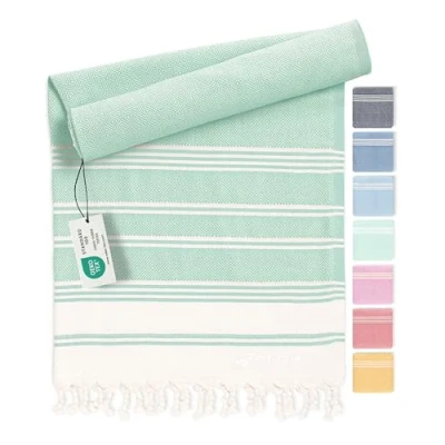 Imagen de Fit Flip Toalla Hammam Toallas de Playa Grandes algodón 100% Reciclado turca Secado rápido, Fouta, Grande pestemal Ideal como Sarong Agua 100x200cm Diamond