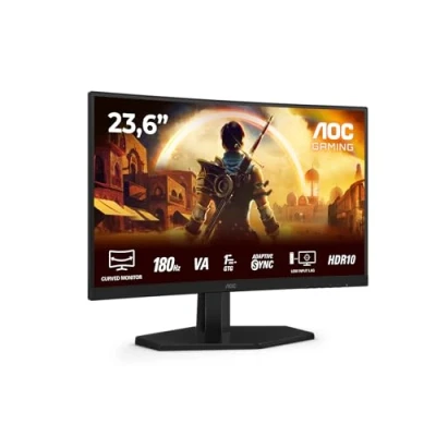 Imagen de AOC Gaming C24G42E Monitor Curvo Full HD de 24 Pulgadas, 180 Hz, 0,5 ms, FreeSync Premium (1920x1080, 1x HDMI 2.0, DisplayPort 1.4) Negro