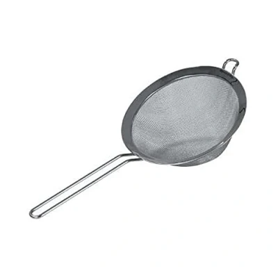 Imagen de FACKELMANN Food &amp; More Colador de Cocina Acero Inoxidable, Malla Fina, Tamiz, Borde Plano 19 cm, Mango Color Inox, 37,5x19x10 1 ud.