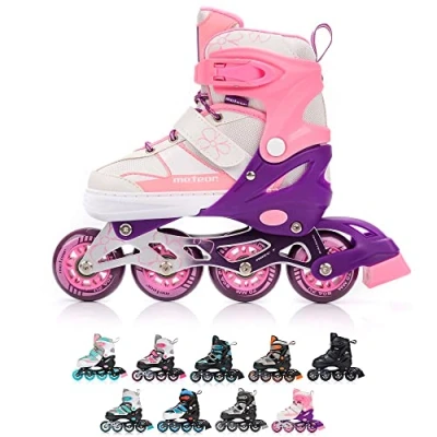 Imagen de meteor Patines Línea Ajustables para Niños Jouvenes y Adolescentes Mujer Hombre de Linea con ABEC7 Forro Interior Tamaño Ajustable