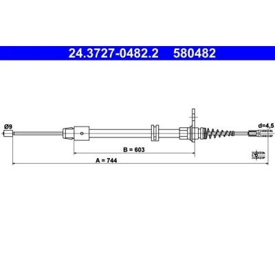 Imagen de ATE 24.3727 0482.2 Cable de Freno Mano 744